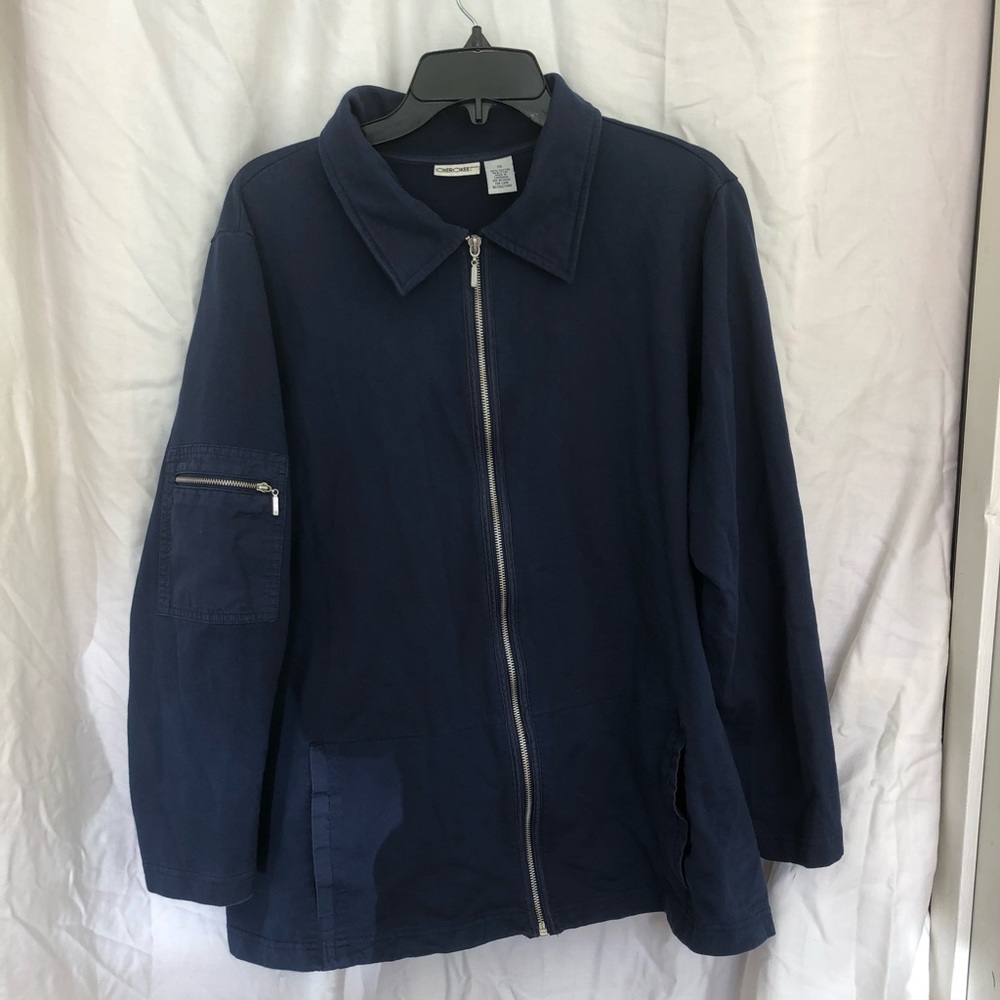 Cherokee navy blue jacket.